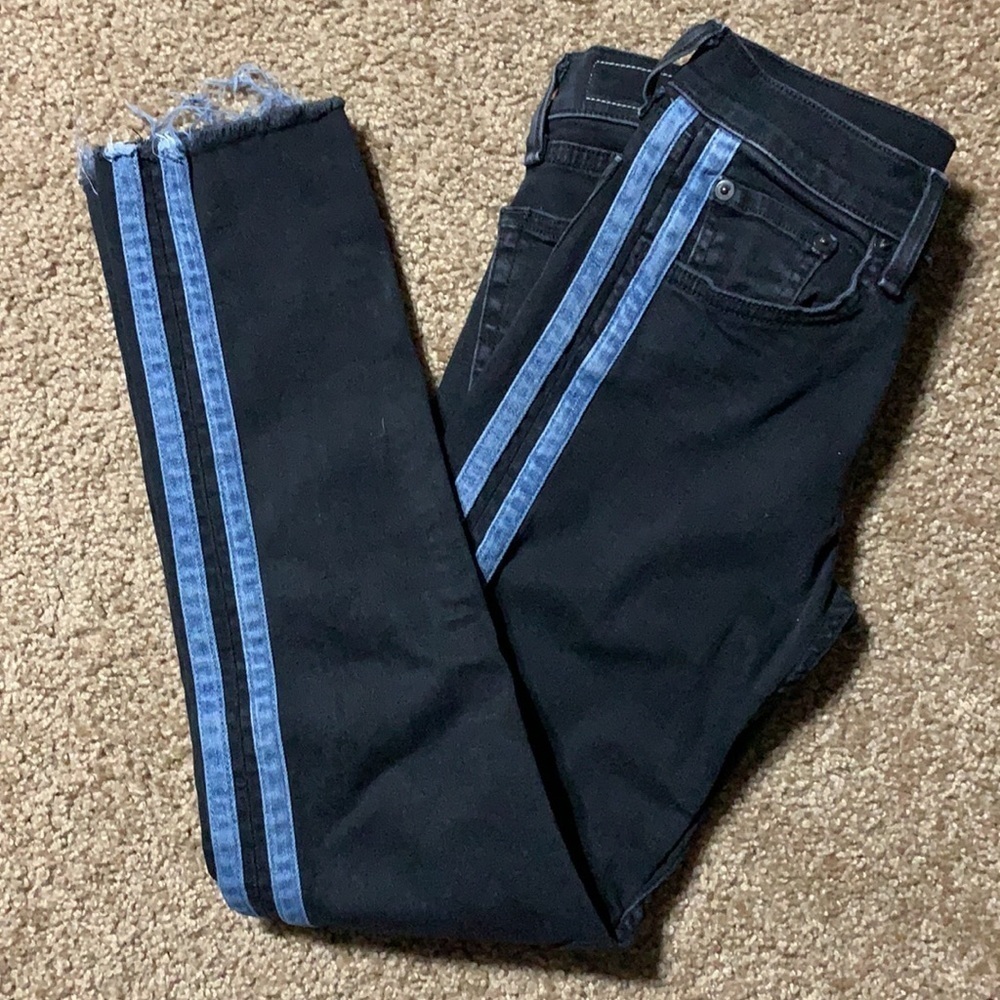 Rag and Bone striped legs jeans Size 24, very good condition, bare hem - Picture 3 of 10